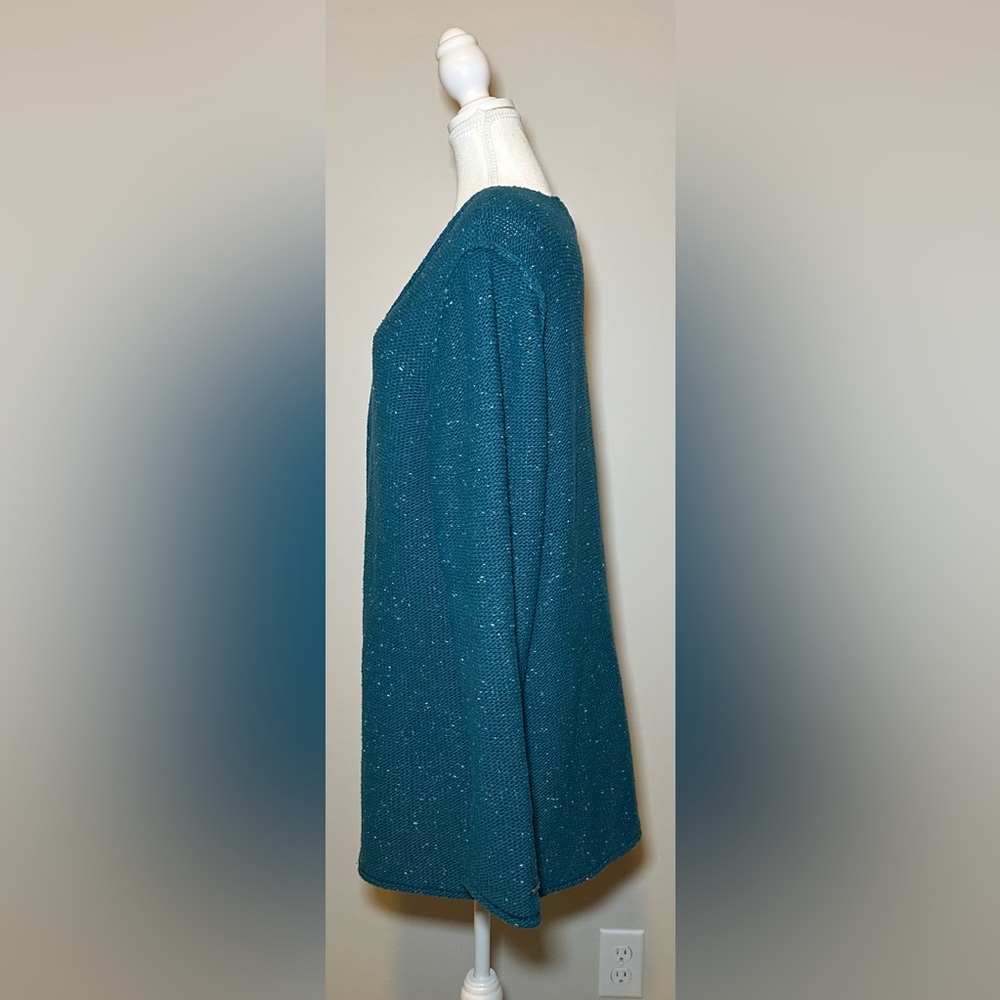 Cabela’s cotton blend plus size cardigan blue green aqua heavy knit fall winter - Picture 4 of 13